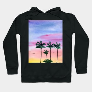 Colorful Sunset with Palm Trees Hoodie